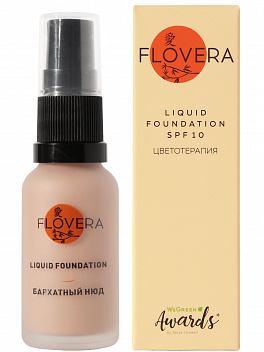 FLOVERA Liquid foundation Бархатный нюд